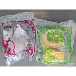 2007 Shrek the Third McDonald's Happy Meal Toys #3 Donkey #5 Bingy Match Up